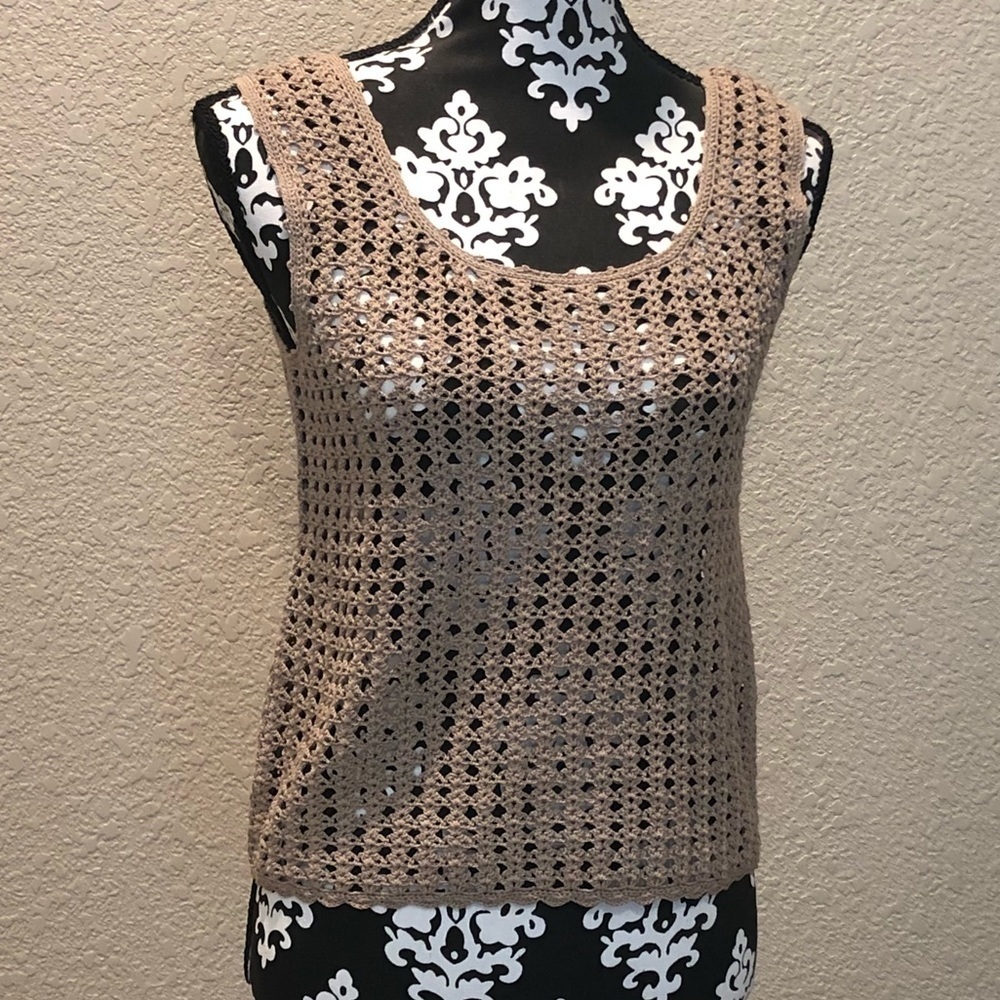Chan Luu Crochet Sleeveless Tank Mint Cond Medium
